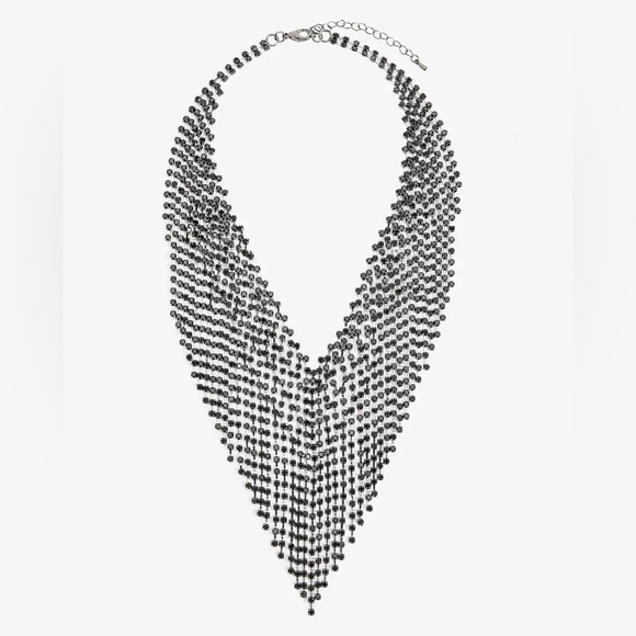 NWT Express Crystal Fringe Statement Necklace - Picture 2 of 3